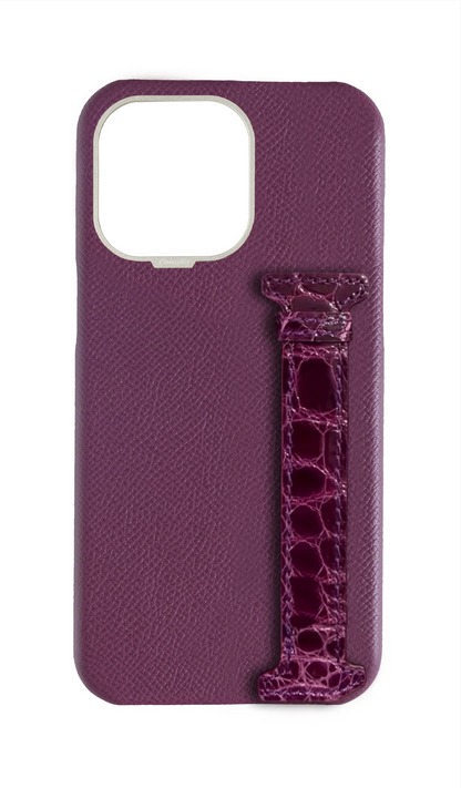 Deep Purple Exotic Crocodile Side Strap Case