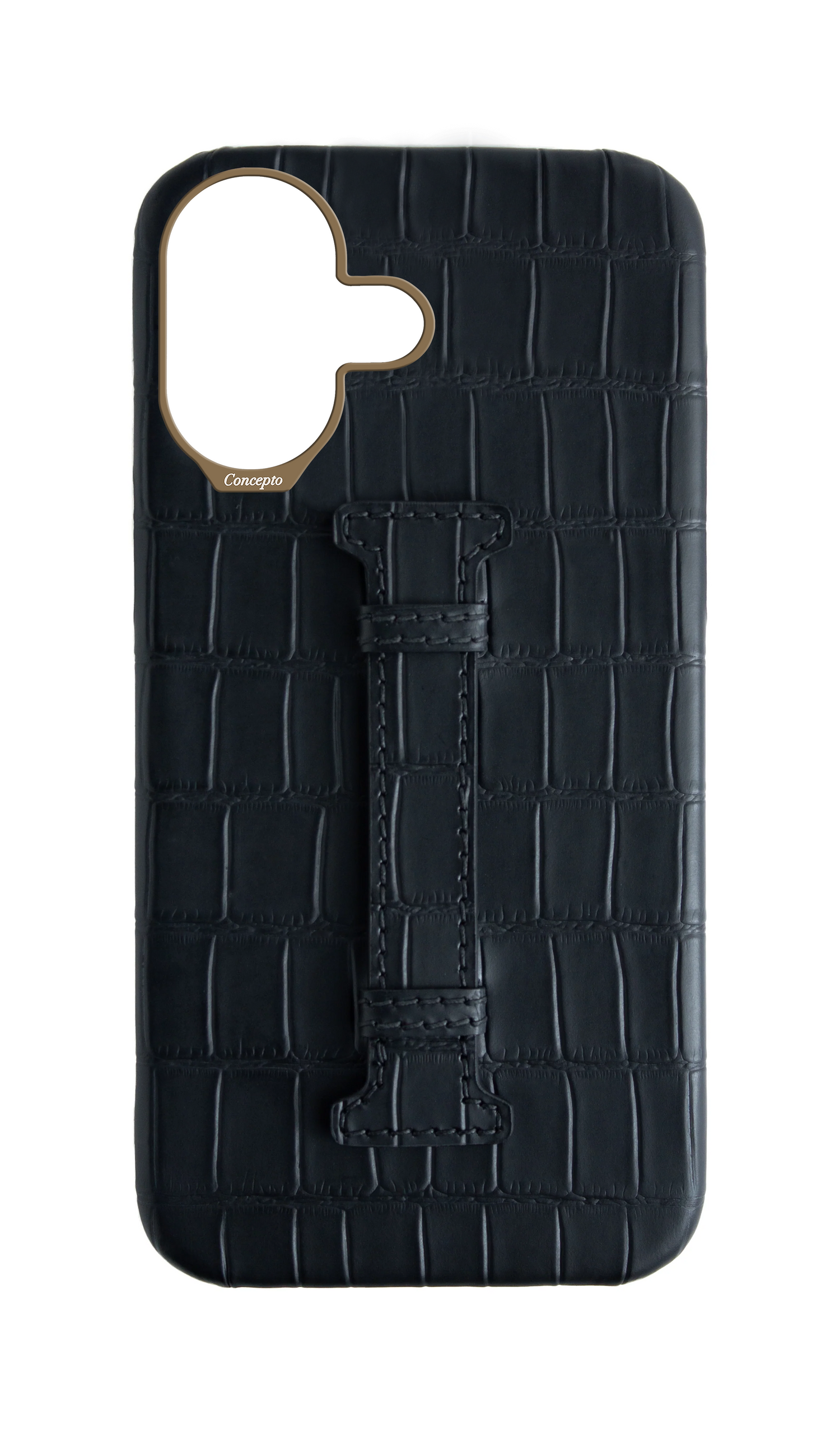 Matte Black Embossed Crocodile Case