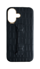 Matte Black Embossed Crocodile Case