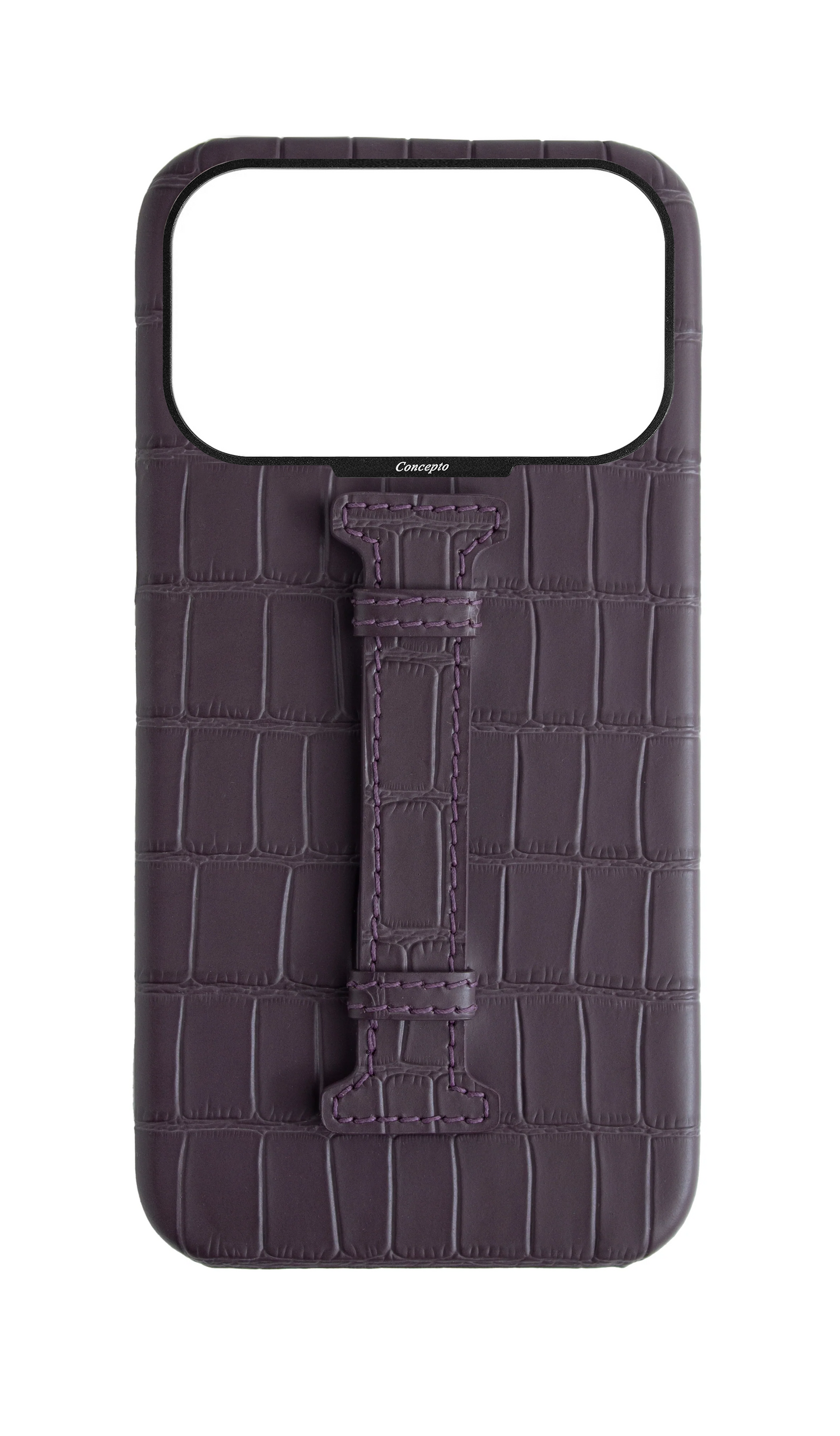 Matte Deep Purple Embossed Crocodile Case