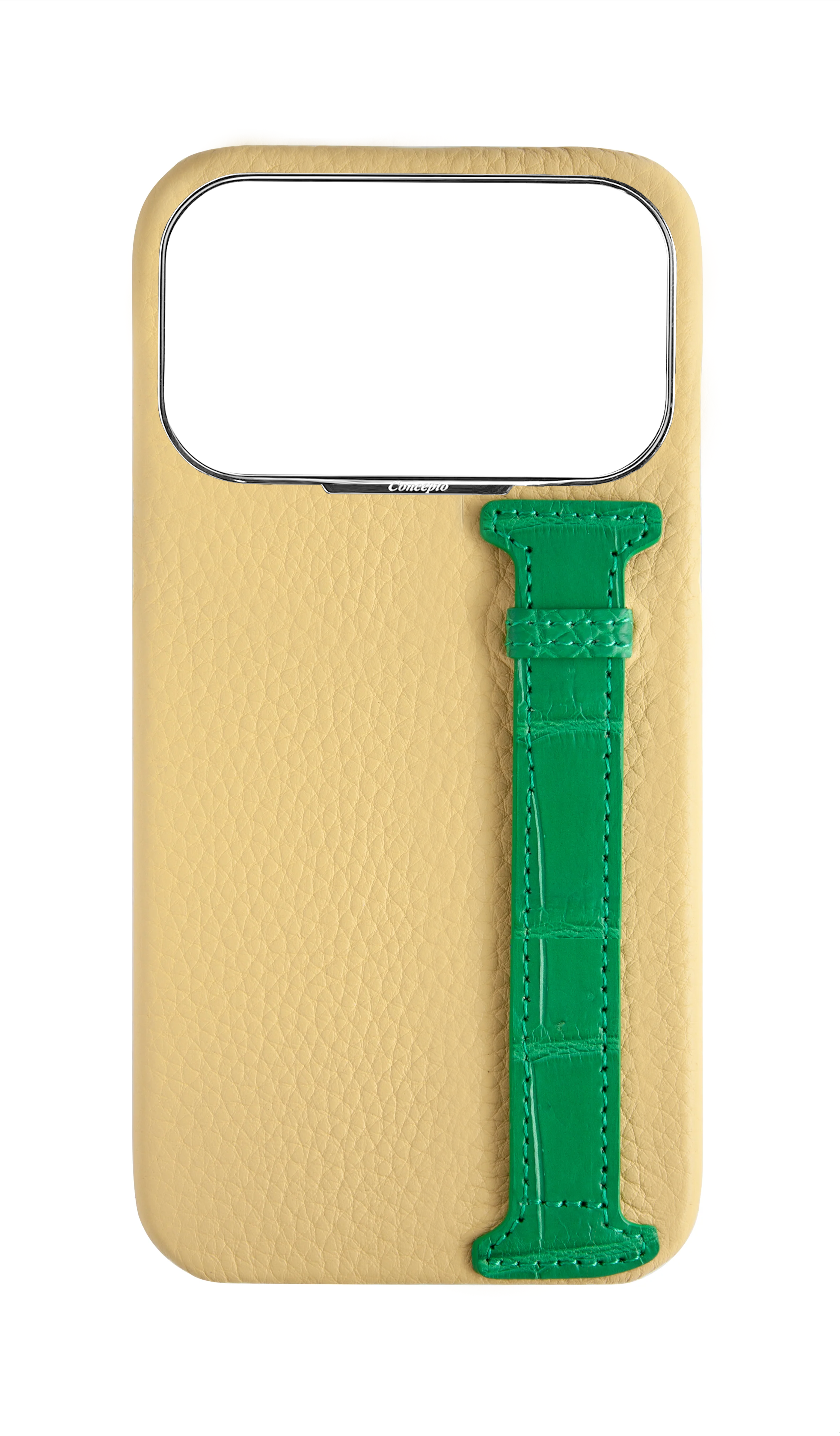 Yellow / Green Exotic Crocodile Side Strap Case