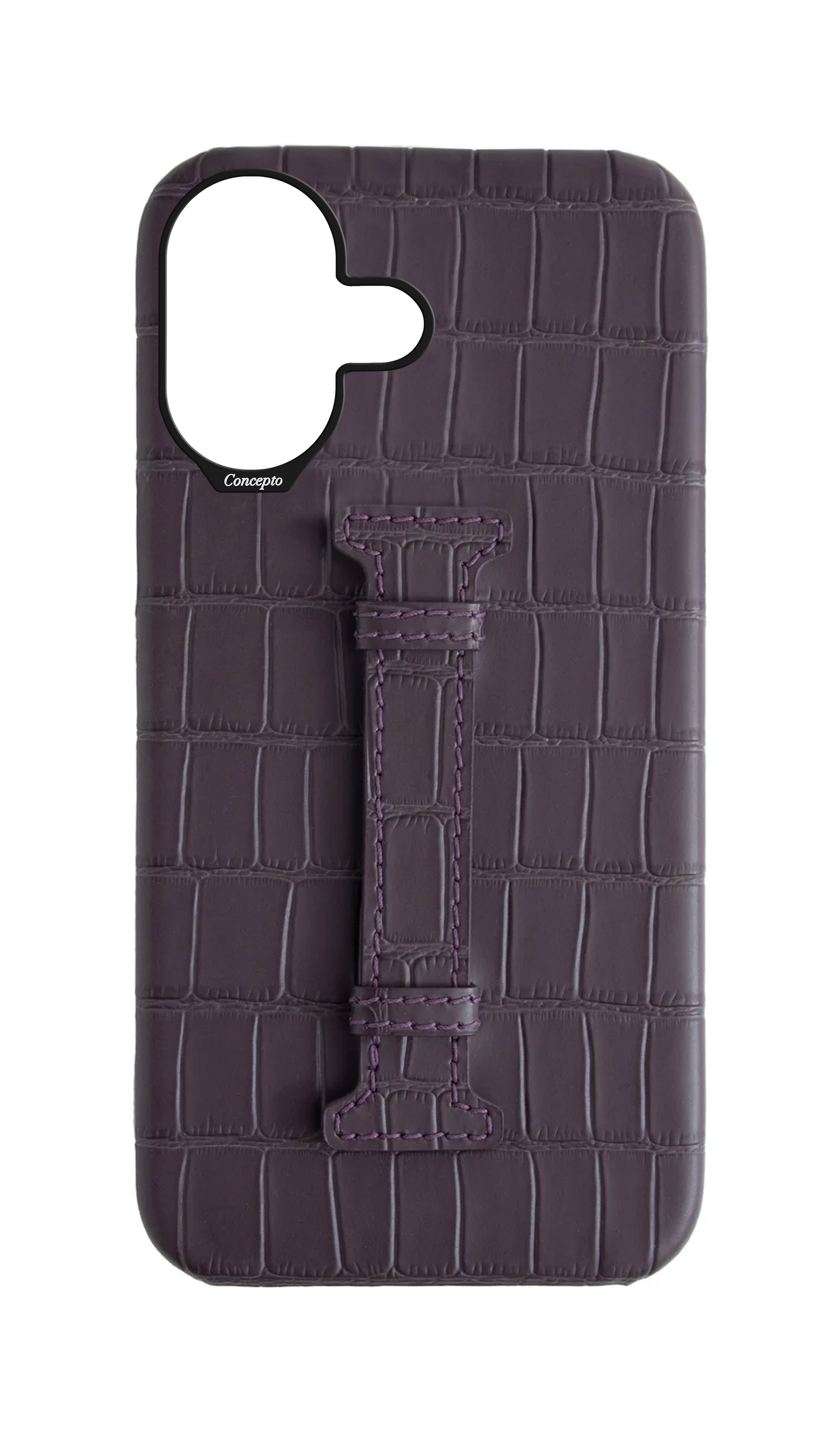Matte Deep Purple Embossed Crocodile Case