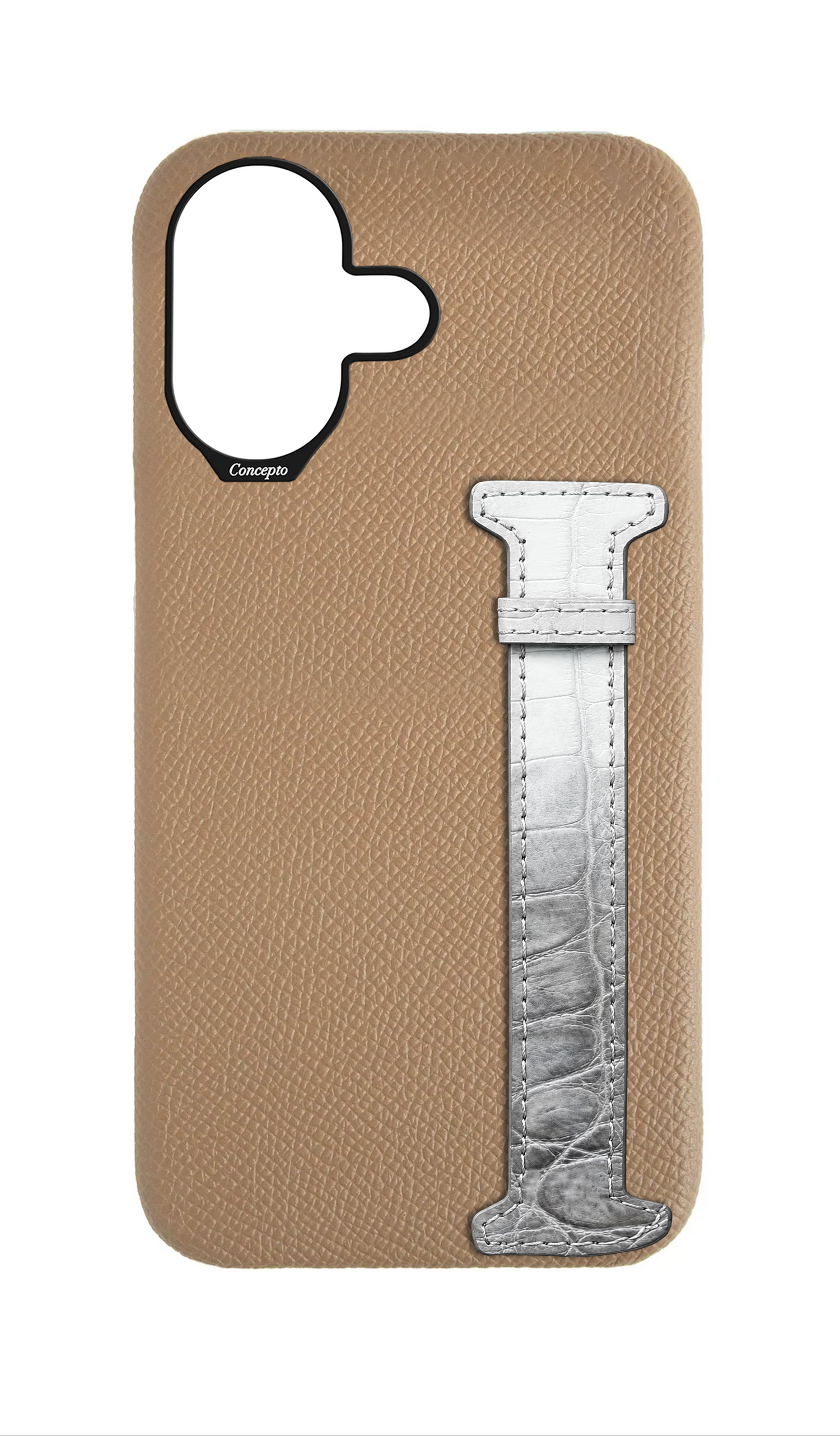 Beige Himalayan Exotic Crocodile Side Strap Case