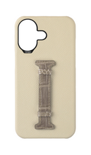 Stone / Grey Exotic Crocodile Middle Strap Case