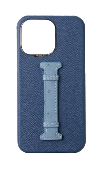 River Blue / Aqua Exotic Ostrich Middle Strap Case