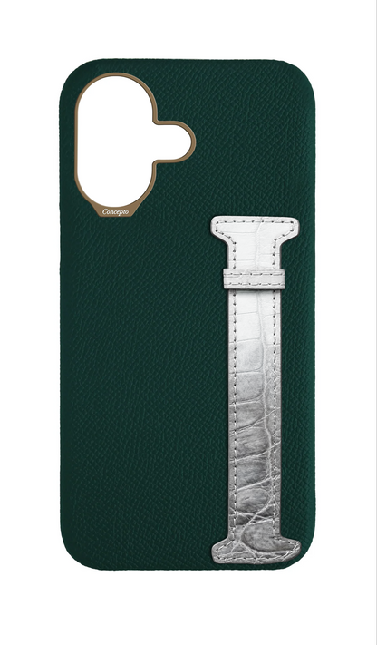 Green Himalayan Exotic Crocodile Side Strap Case
