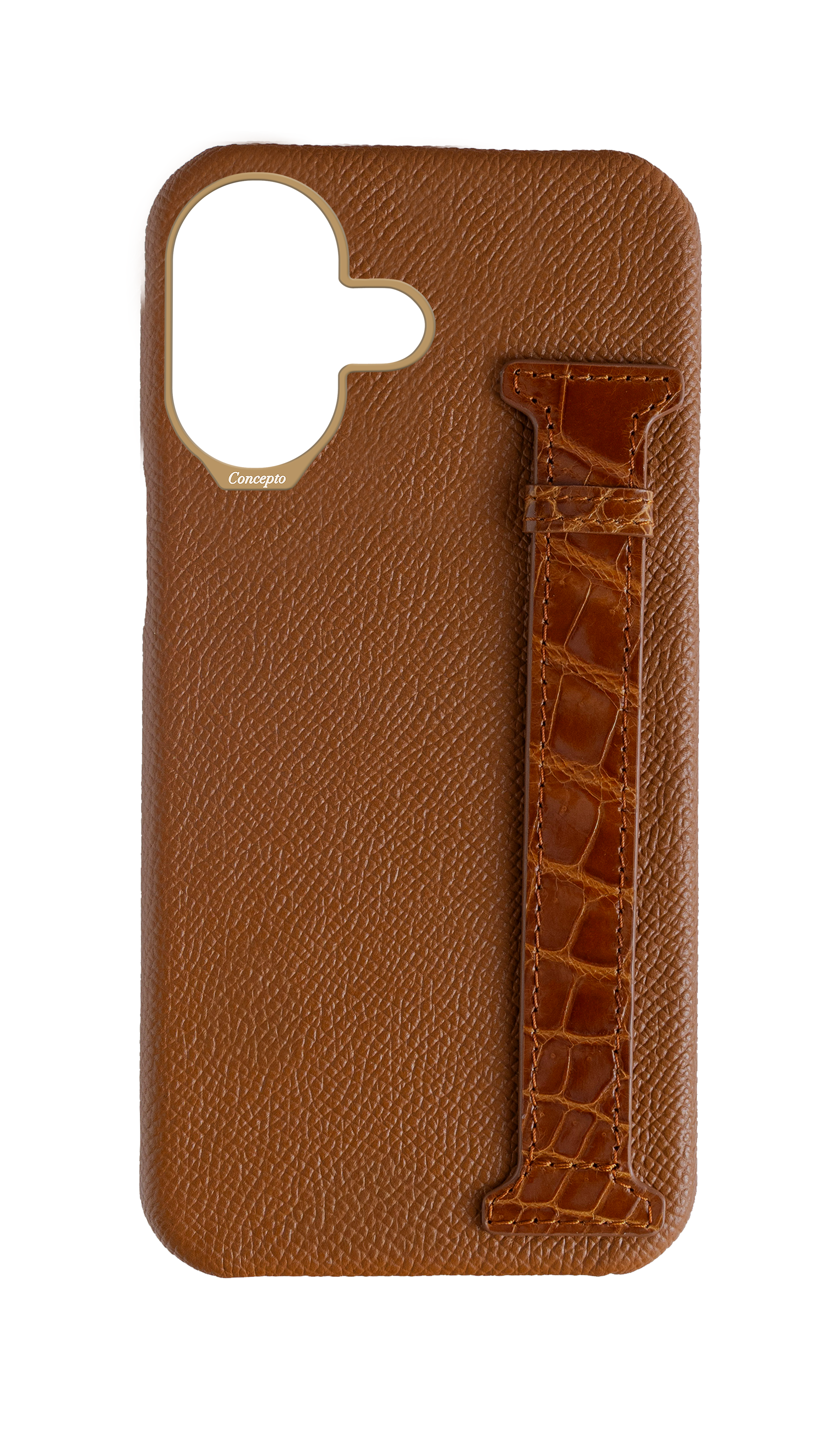 Tan Exotic Crocodile Side Strap Case
