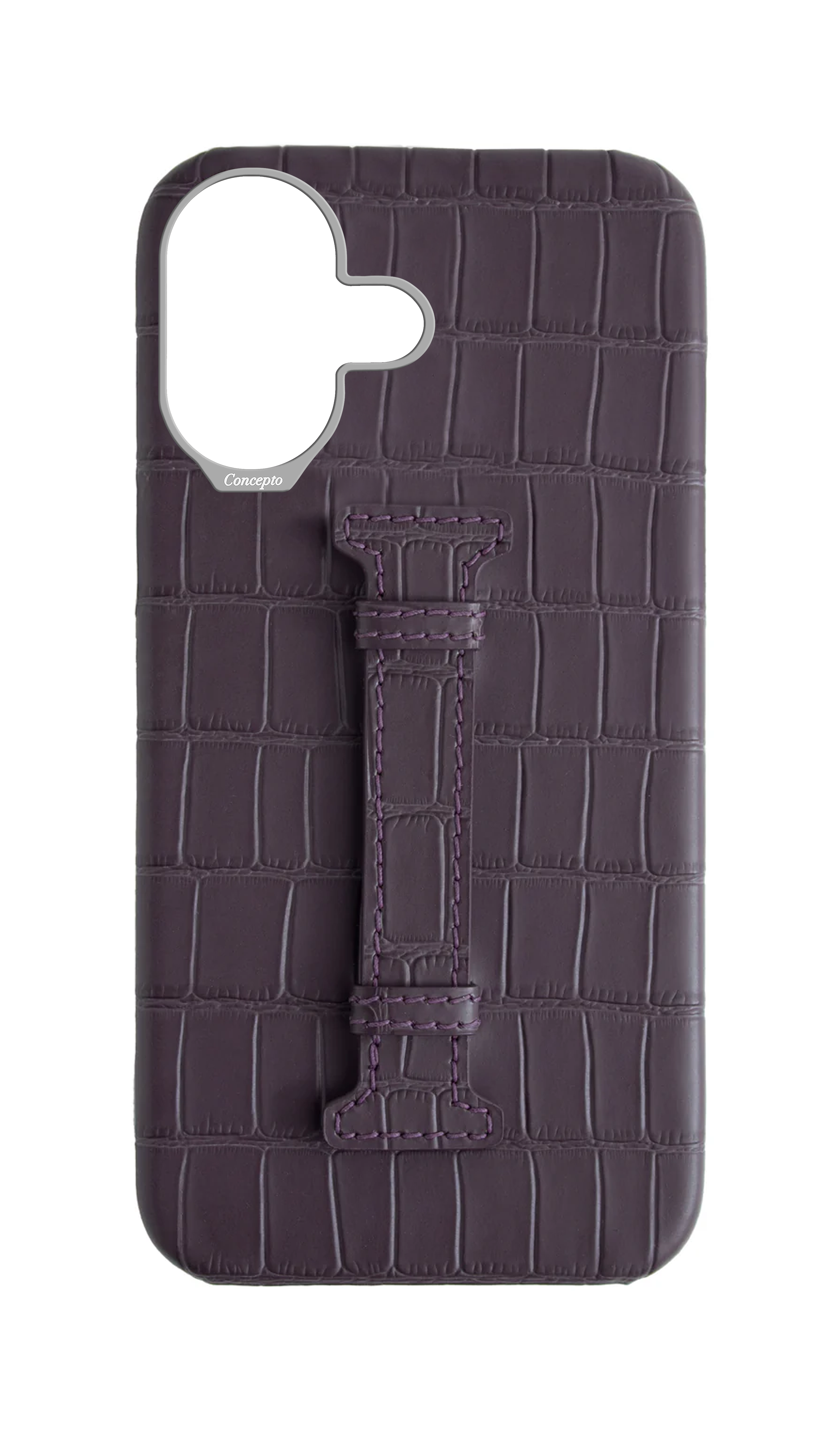 Matte Deep Purple Embossed Crocodile Case