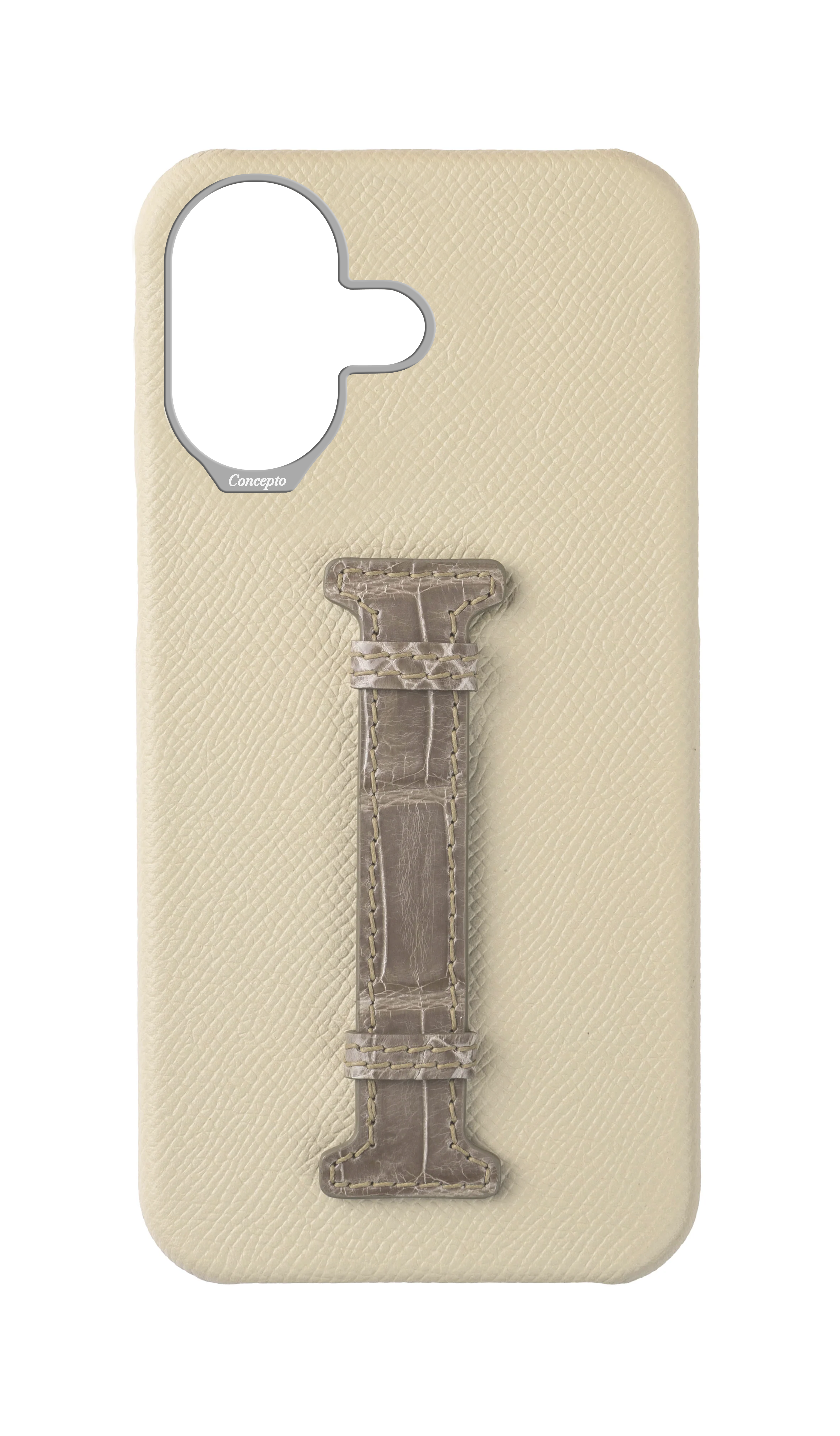 Stone / Grey Exotic Crocodile Middle Strap Case