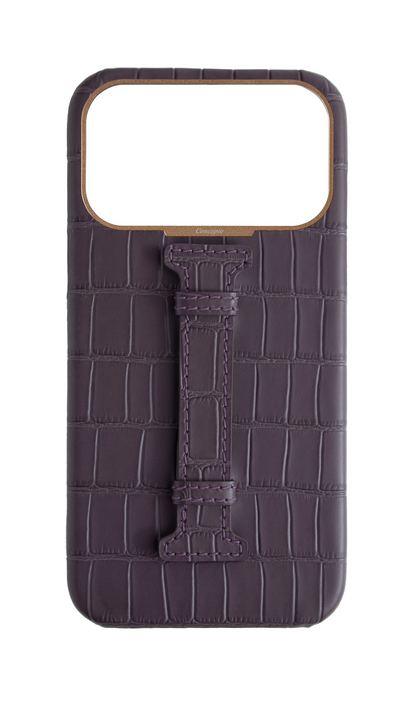 Matte Deep Purple Embossed Crocodile Case