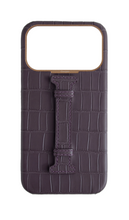 Matte Deep Purple Embossed Crocodile Case