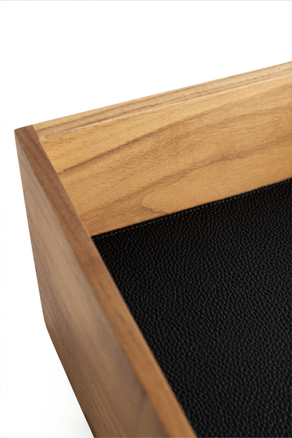 Walnut Wood x Black A4 Paper Tray