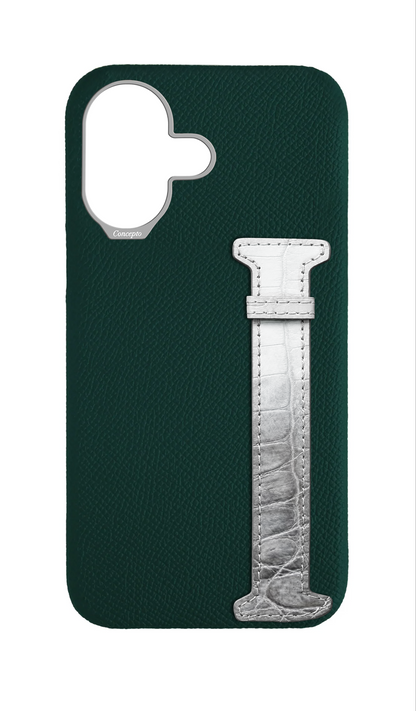 Green Himalayan Exotic Crocodile Side Strap Case