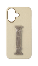 Stone / Grey Exotic Crocodile Middle Strap Case