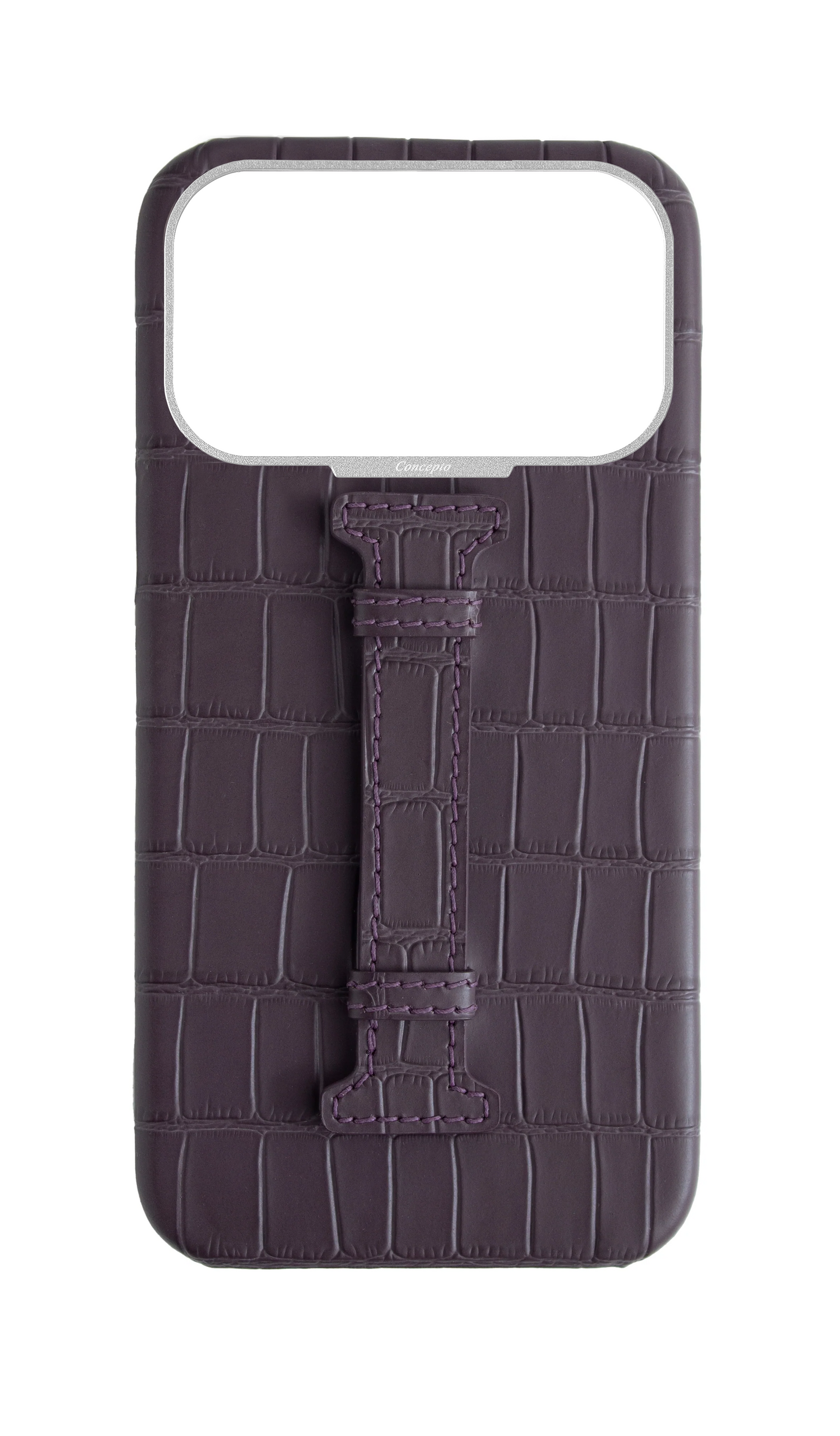 Matte Deep Purple Embossed Crocodile Case