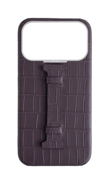 Matte Deep Purple Embossed Crocodile Case