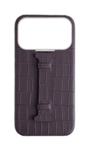 Matte Deep Purple Embossed Crocodile Case