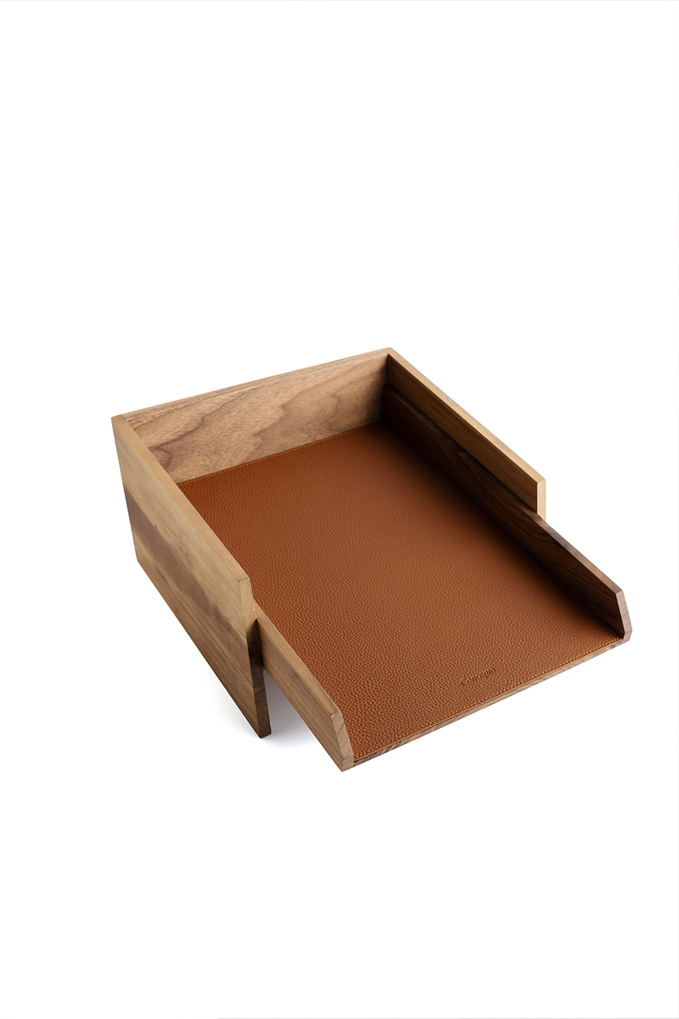 Walnut Wood x Tan A4 Paper Tray