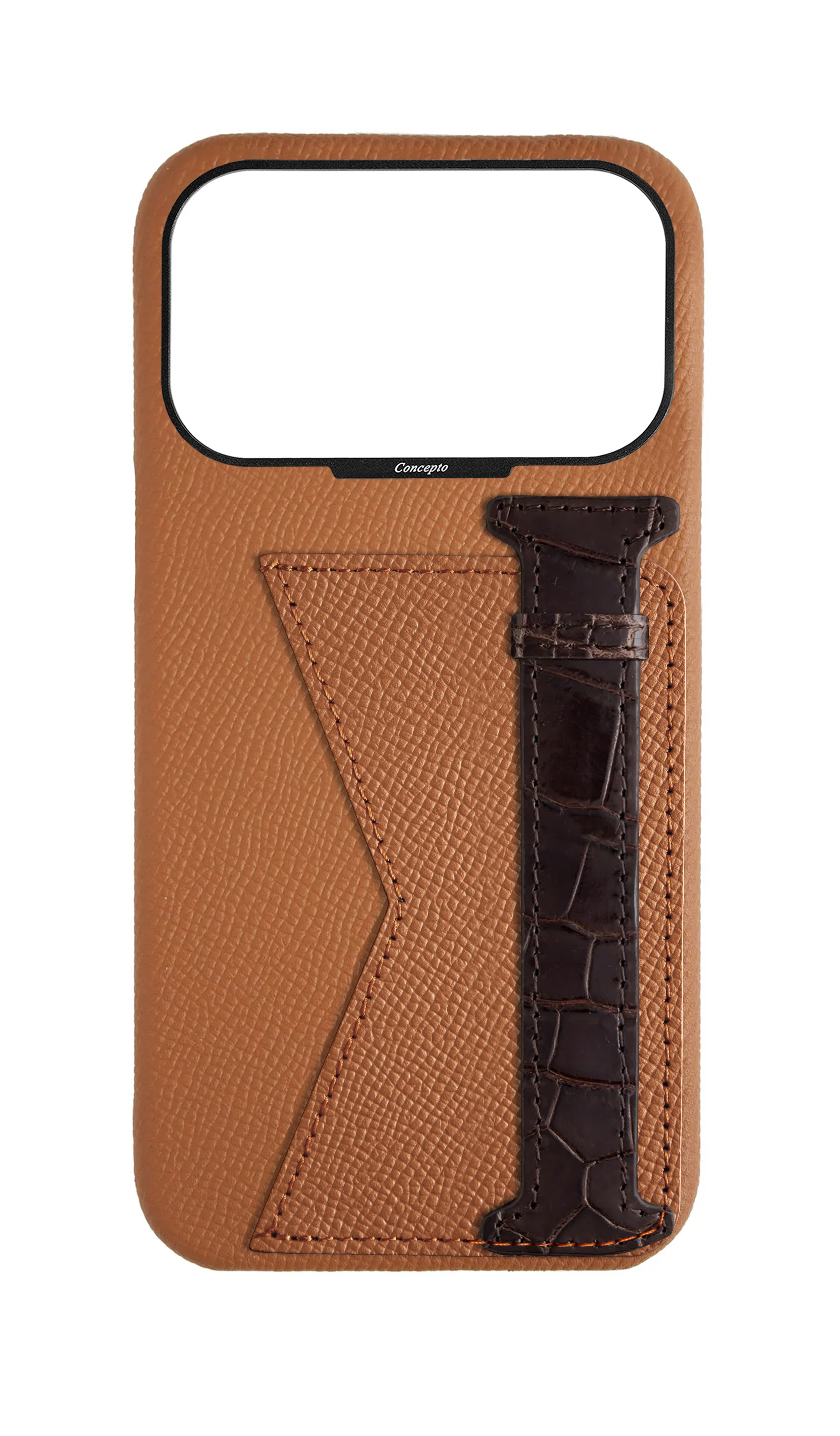 Tan / Brown Exotic Crocodile Duo Case