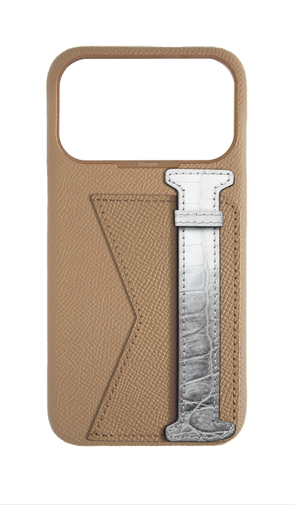 Beige Himalayan Exotic Crocodile Duo Case