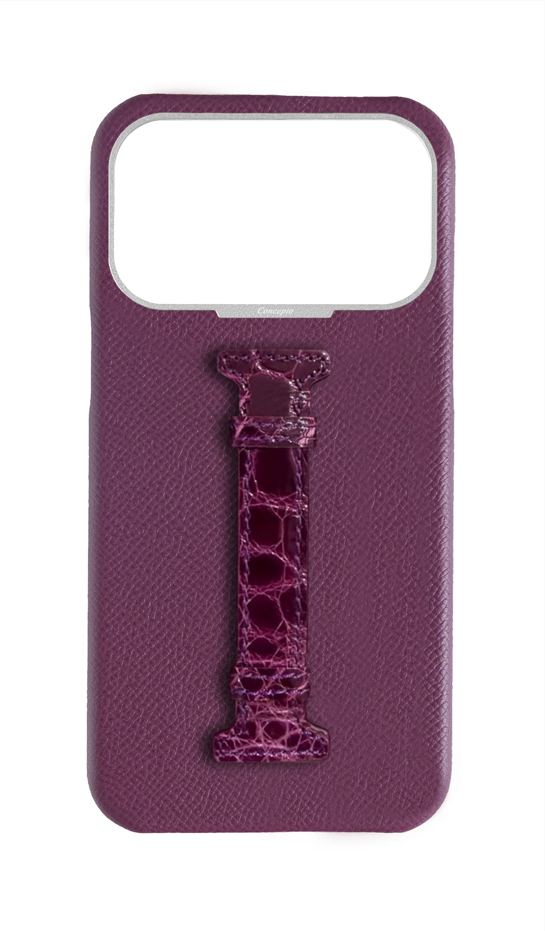 Deep Purple Exotic Crocodile Middle Strap Case