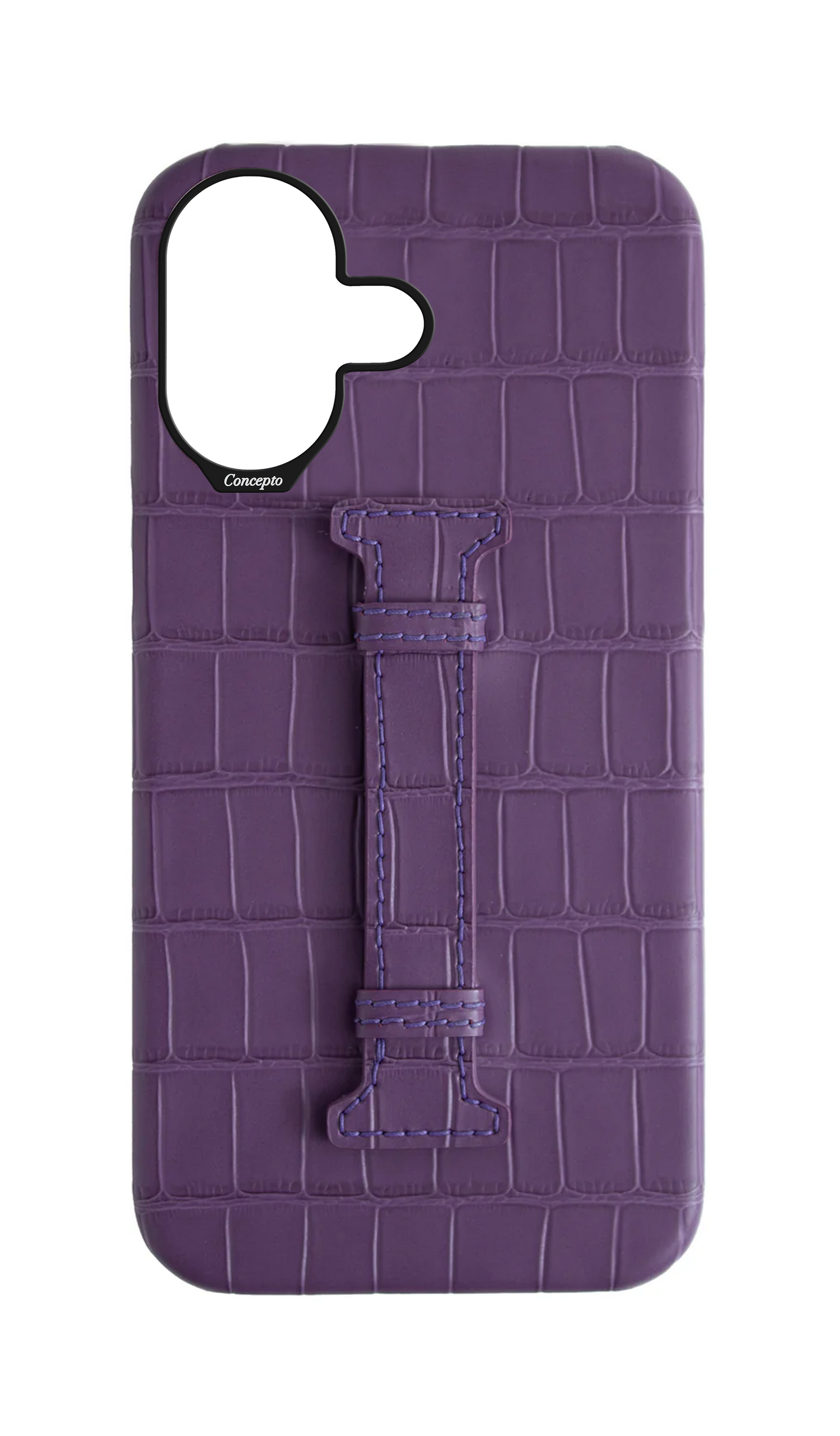 Matte Purple Embossed Crocodile Case