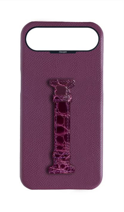 Deep Purple Exotic Crocodile Middle Strap Case