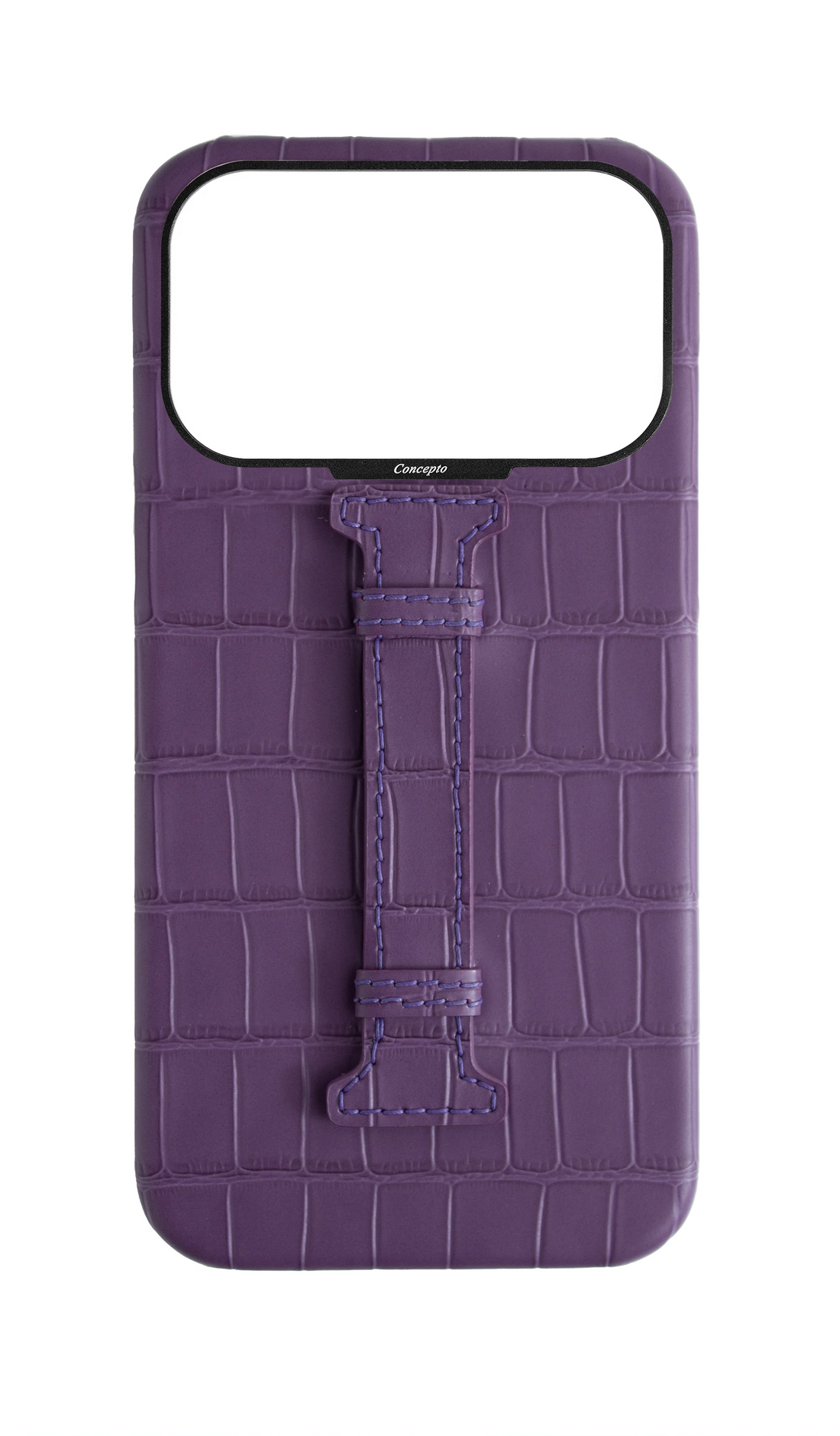 Matte Purple Embossed Crocodile Case
