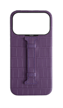 Matte Purple Embossed Crocodile Case