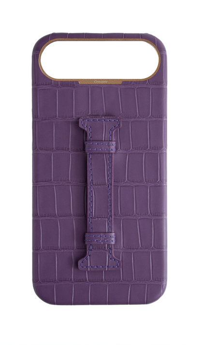 Matte Purple Embossed Crocodile Case