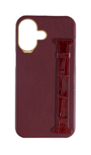 Burgundy Exotic Crocodile Side Strap Case