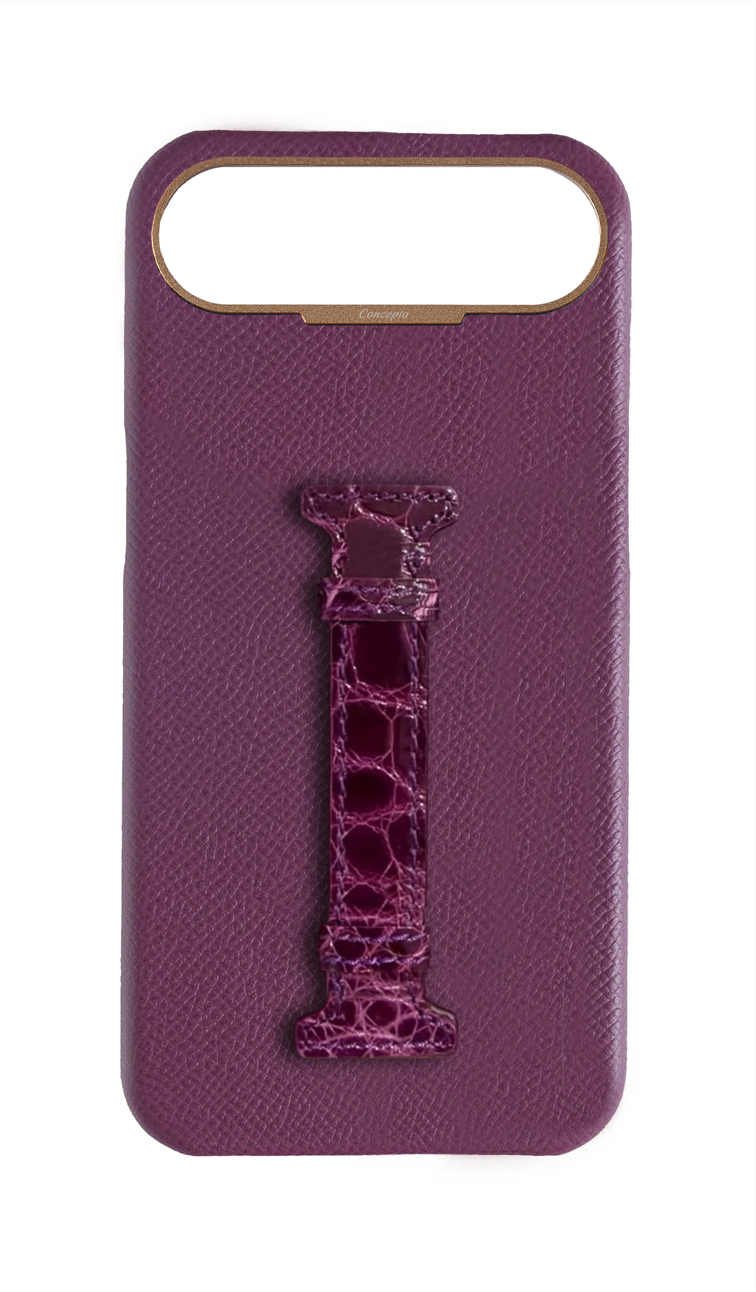 Deep Purple Exotic Crocodile Middle Strap Case