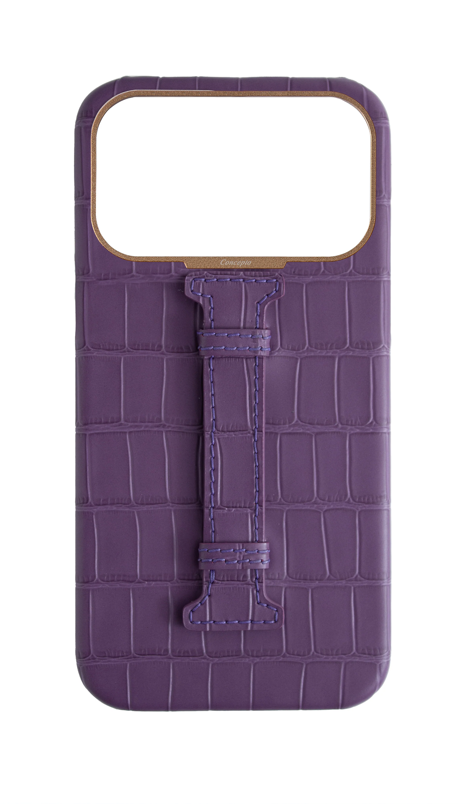 Matte Purple Embossed Crocodile Case