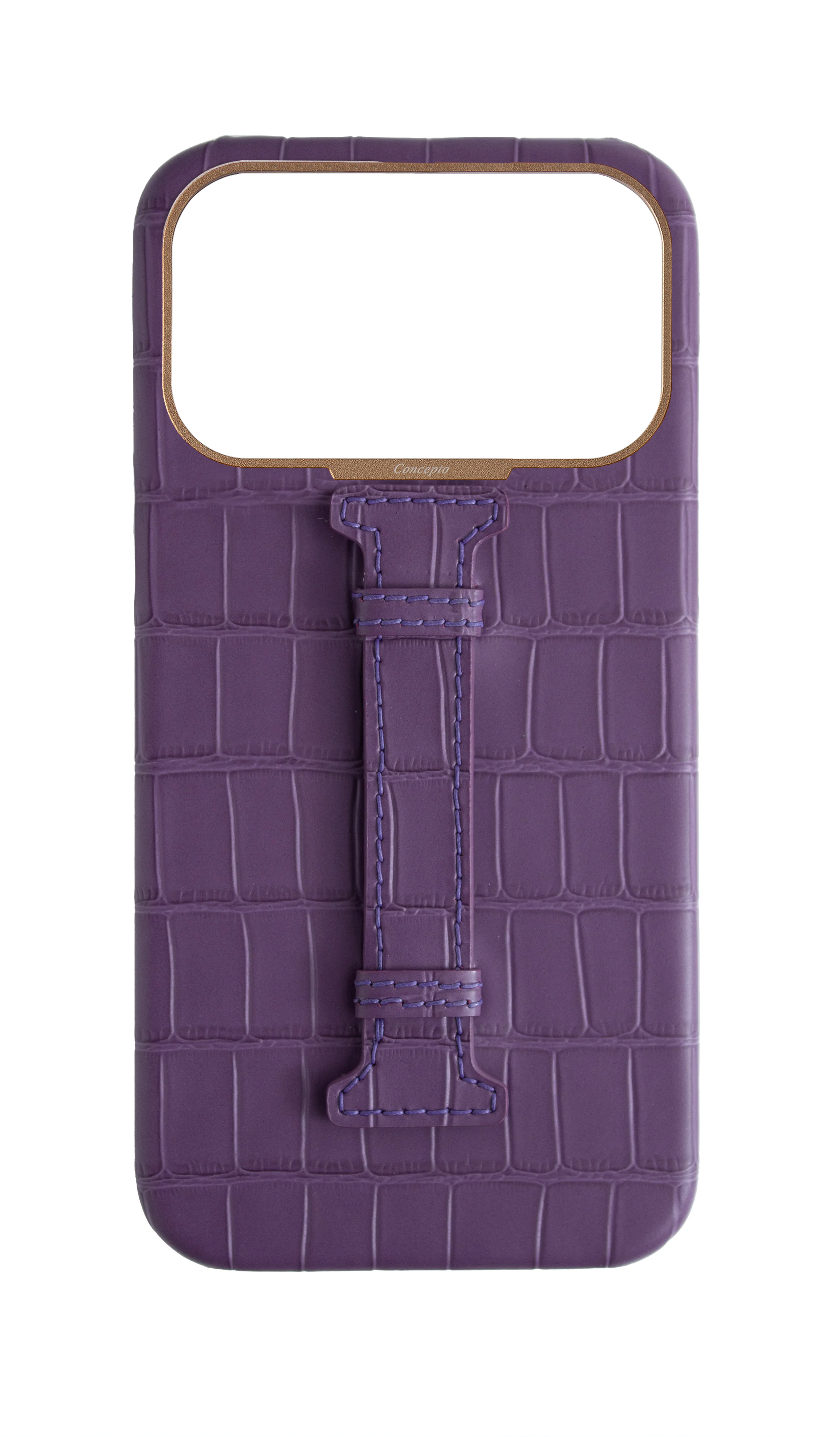 Matte Purple Embossed Crocodile Case