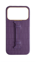 Matte Purple Embossed Crocodile Case