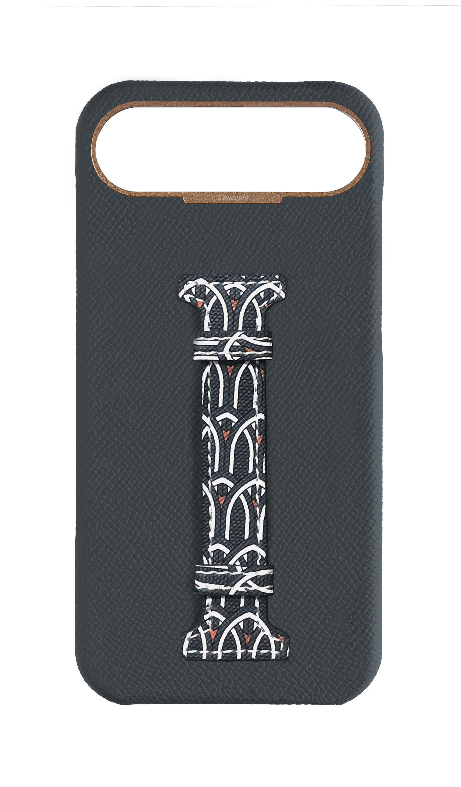Grey Monogram Middle Strap Case