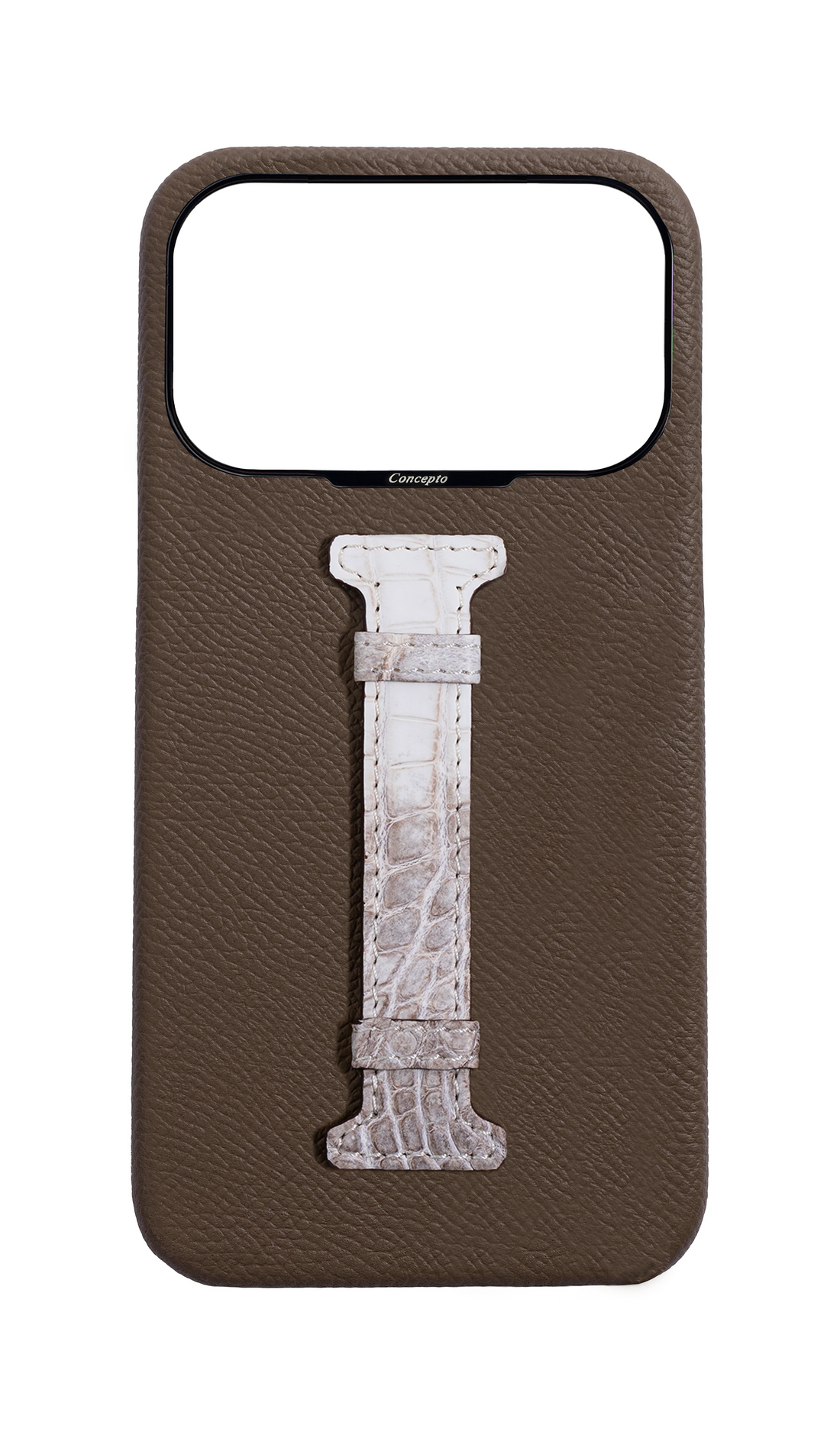 Taupe Himalayan Exotic Crocodile Middle Strap Case