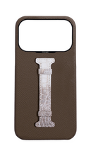 Taupe Himalayan Exotic Crocodile Middle Strap Case
