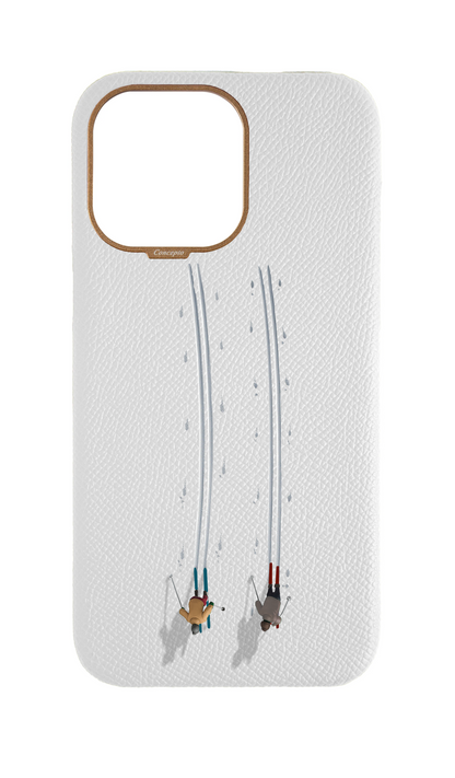 White Strapless Case - Skiing