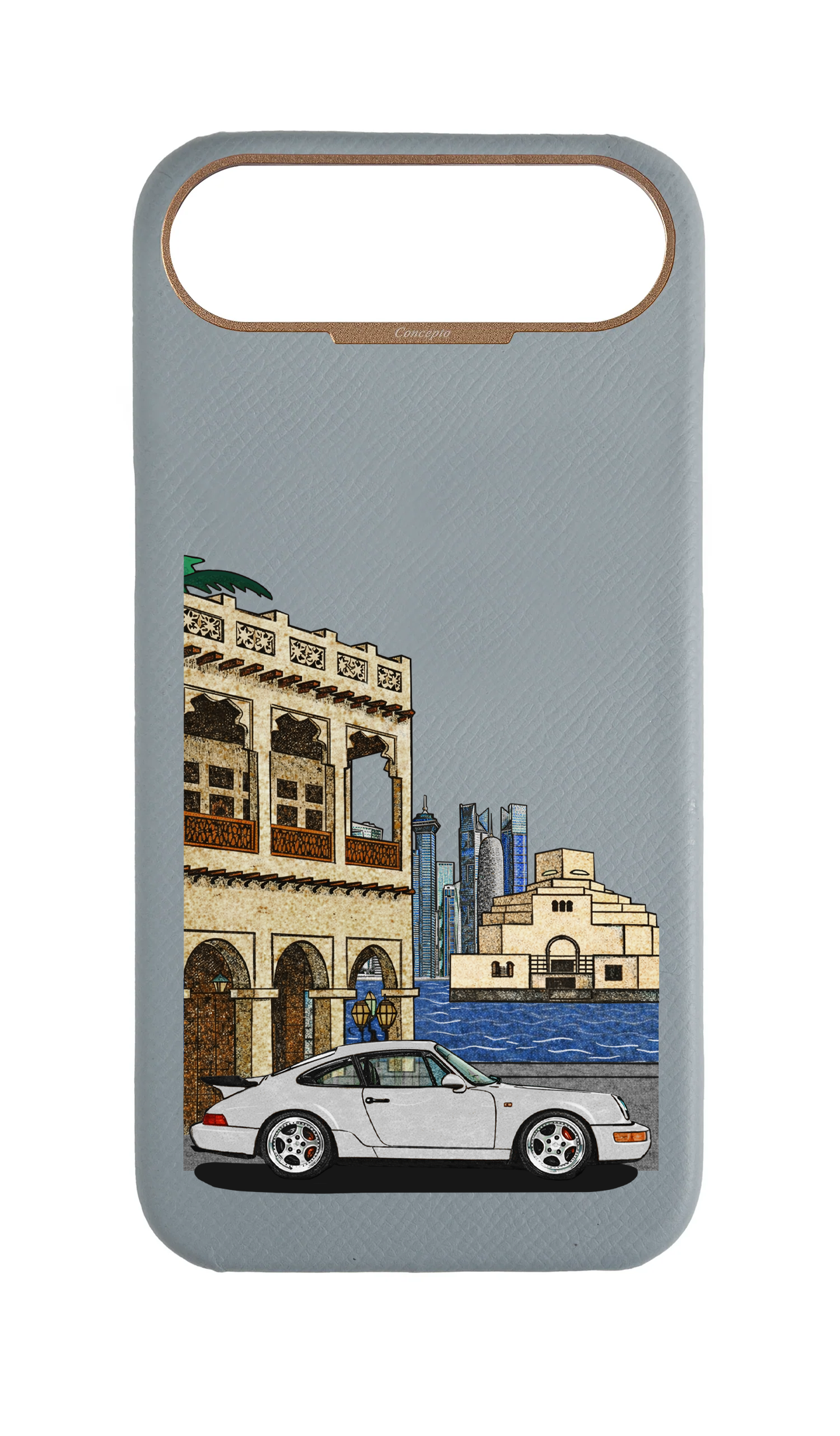 Light Blue Grey Strapless Case - Qatar Retro