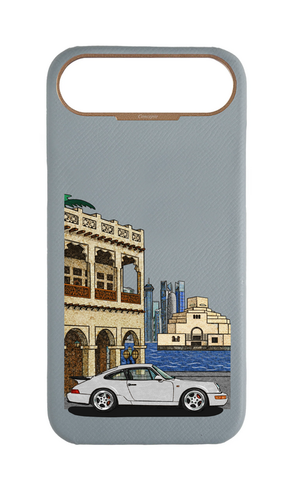 Light Blue Grey Strapless Case - Qatar Retro