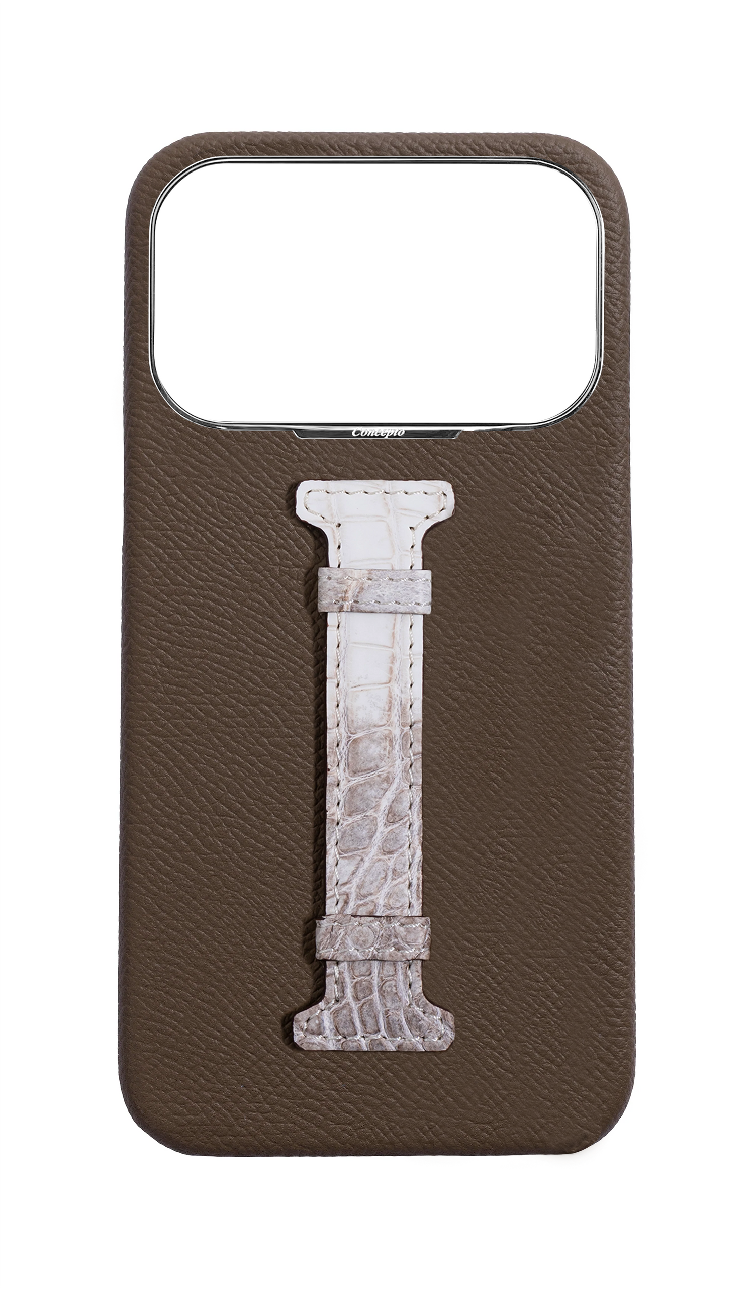 Taupe Himalayan Exotic Crocodile Middle Strap Case
