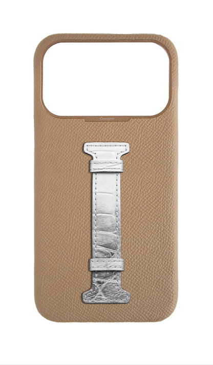 Beige Himalayan Exotic Crocodile Middle Strap Case