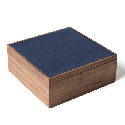 Walnut Wood x Navy Leather Box
