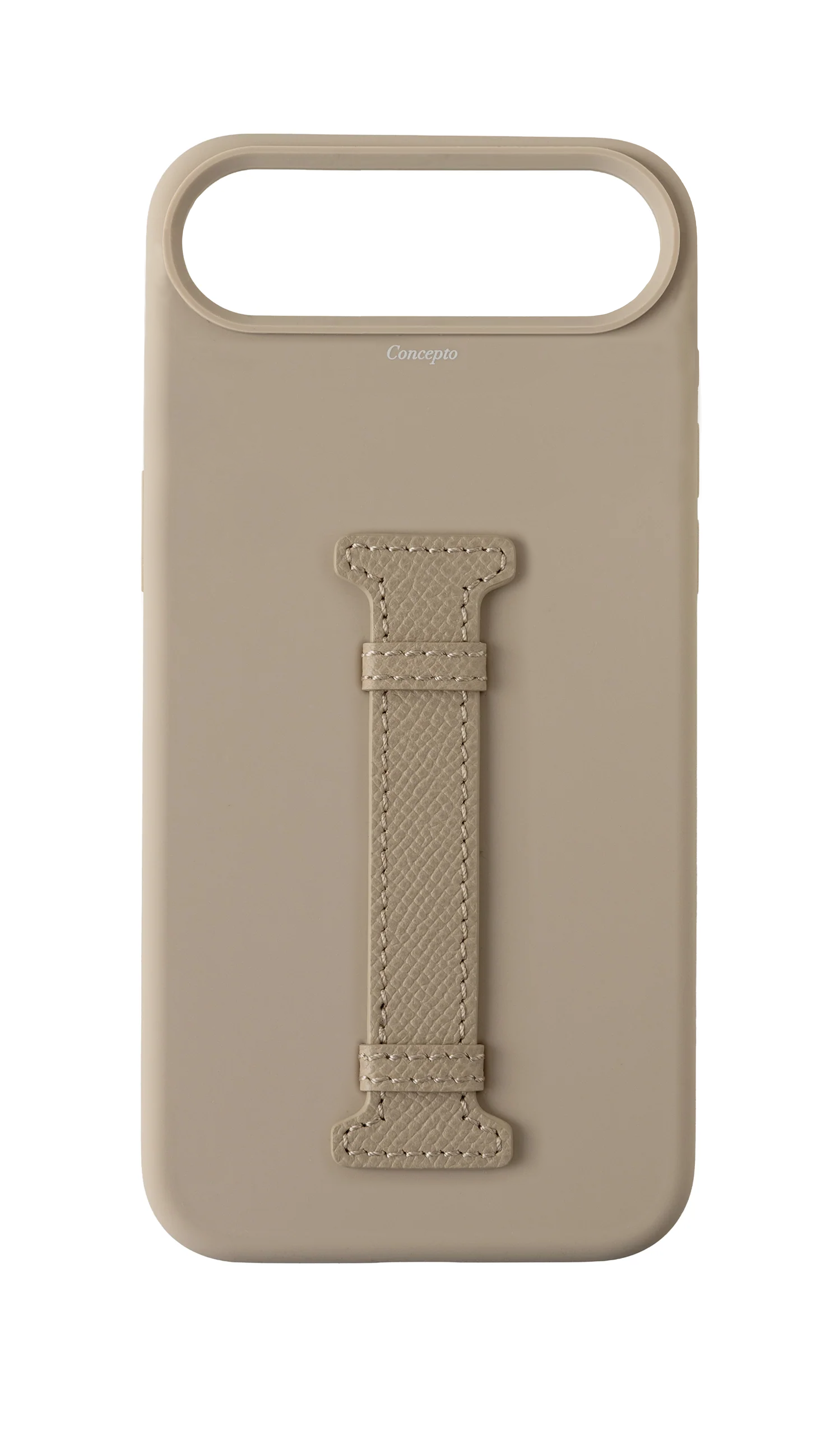 Cream Silicon Middle Strap Case