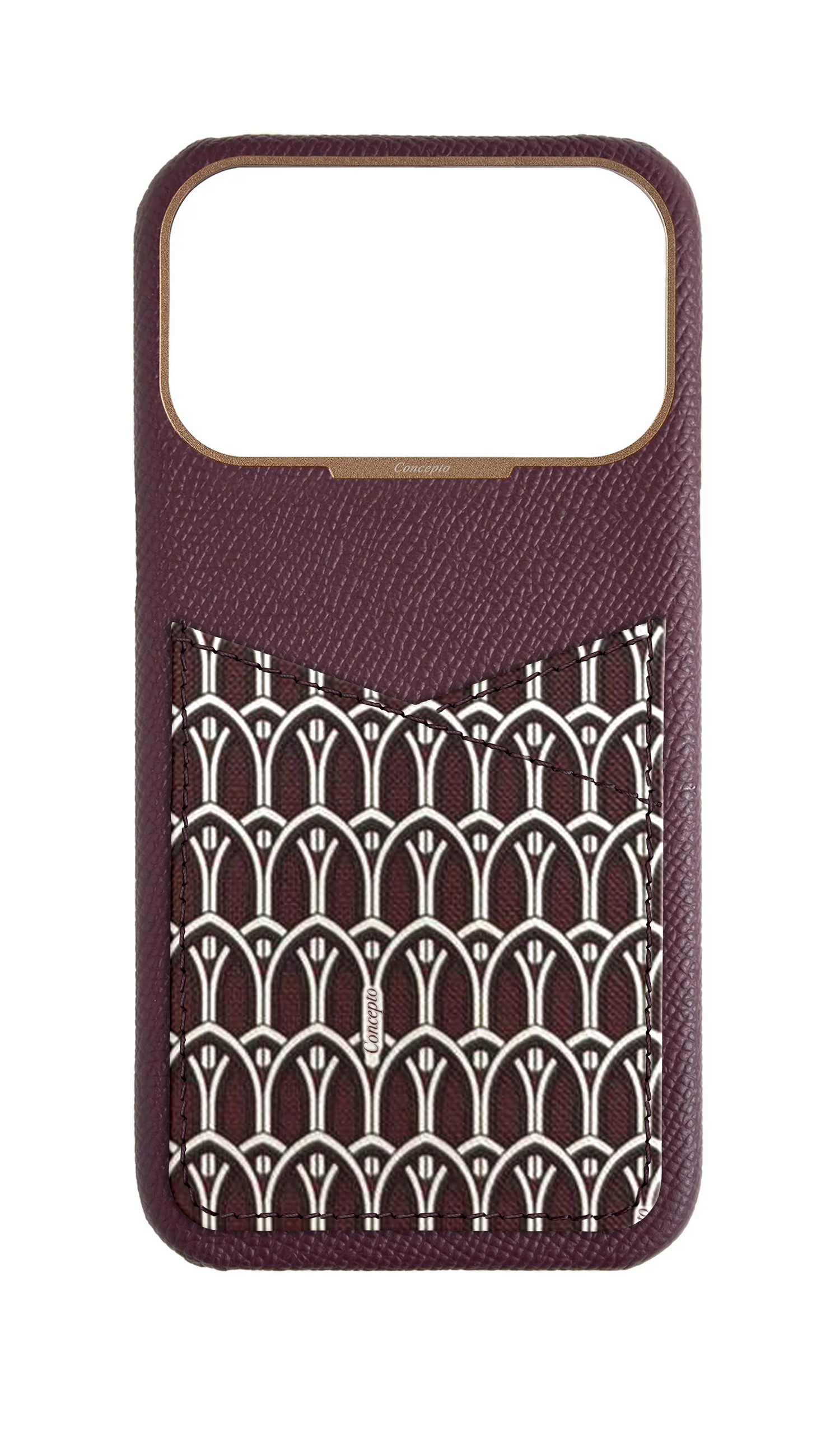 Maroon Monogram Pocket Case