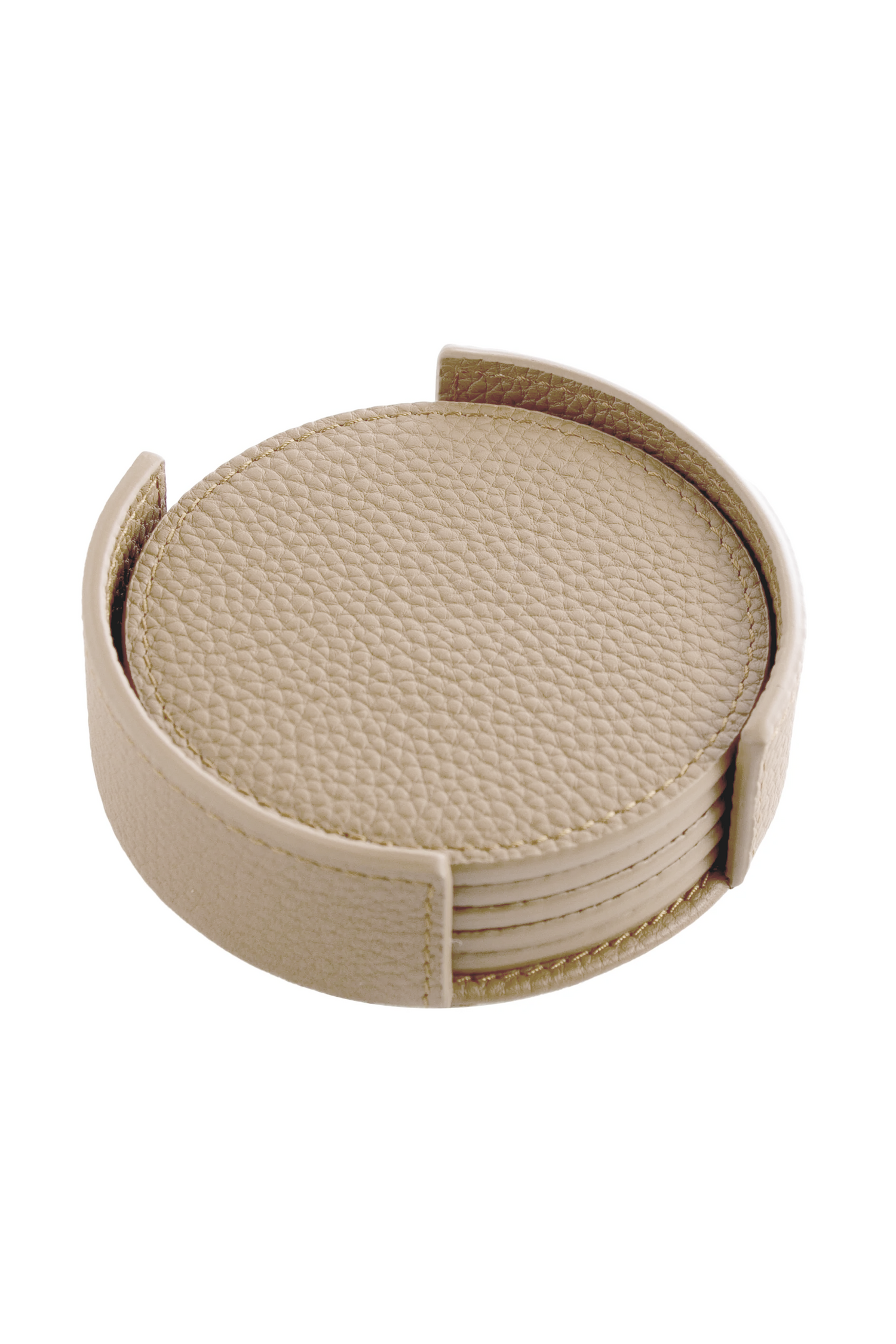 Beige Leather Coaster