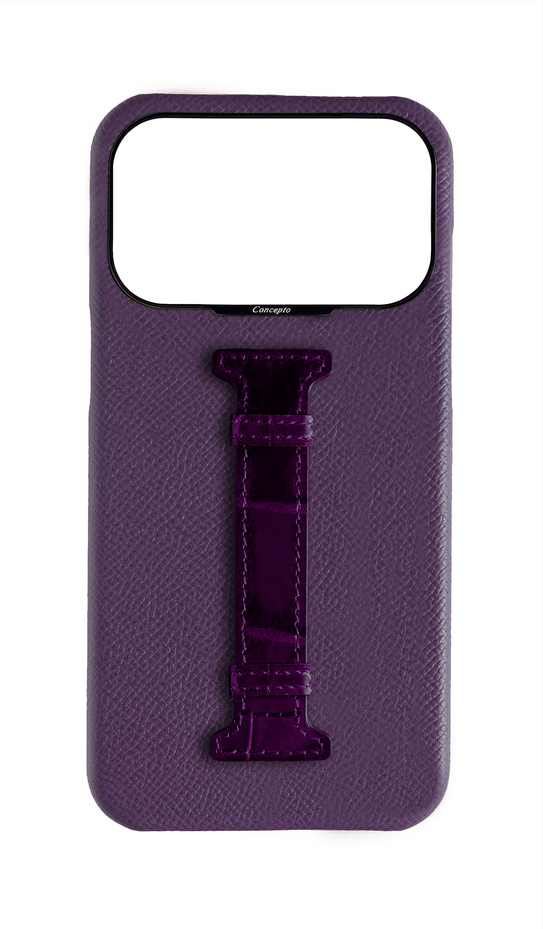 Deep Purple Exotic Crocodile Middle Strap Case