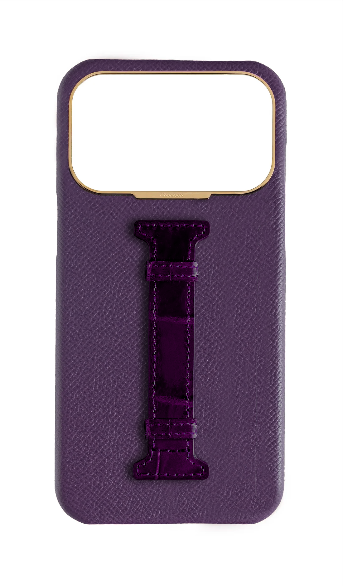 Deep Purple Exotic Crocodile Middle Strap Case