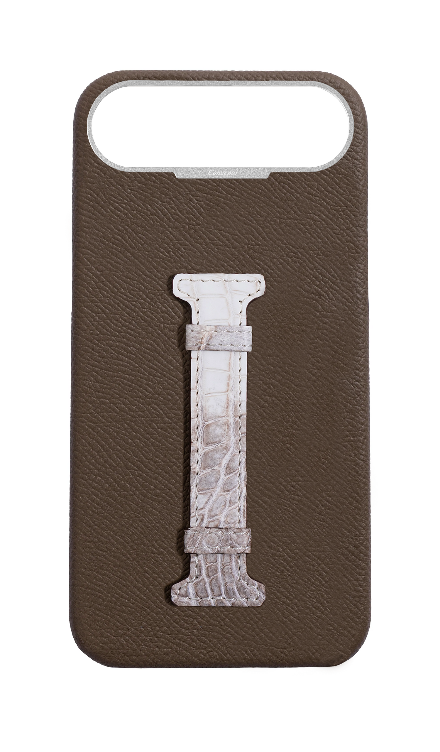 Taupe Himalayan Exotic Crocodile Middle Strap Case